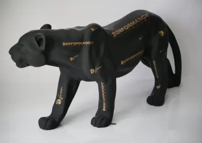 3D-grosse-Dekorationsfigur-Wildtier-Panther-schwarz-personalisierte-Beschriftung