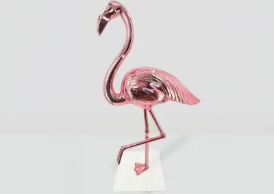 XXL-3D-Dekorationsfigur-Skulptur-Flamingo-verchromt-155cm