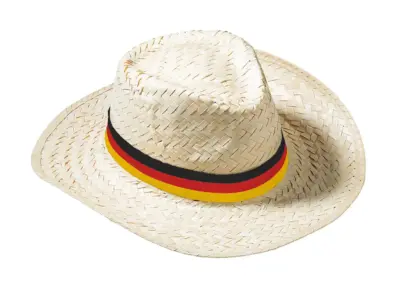 Strohhut-Texas-Beachhut-Sonnenhut-Sonnenschutz-Band-Deutschlandfarben