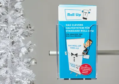 Roll-up-Displayhalterung-Acrylboxhalter-DIN-lang-Flyer