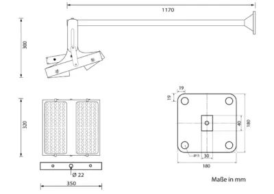 699-LED-Werbeleuchte-2-Strahler-Bemassung1
