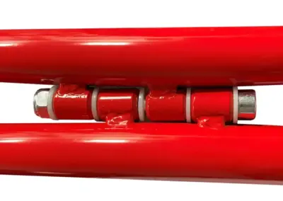 103-Kundenstopper-A1-New Gothic Deluxe-Rollen-Stahlgestell rot